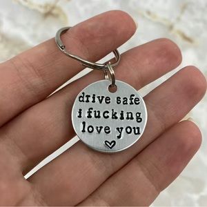 NWT. Stainless steel key ring key chain drive safe